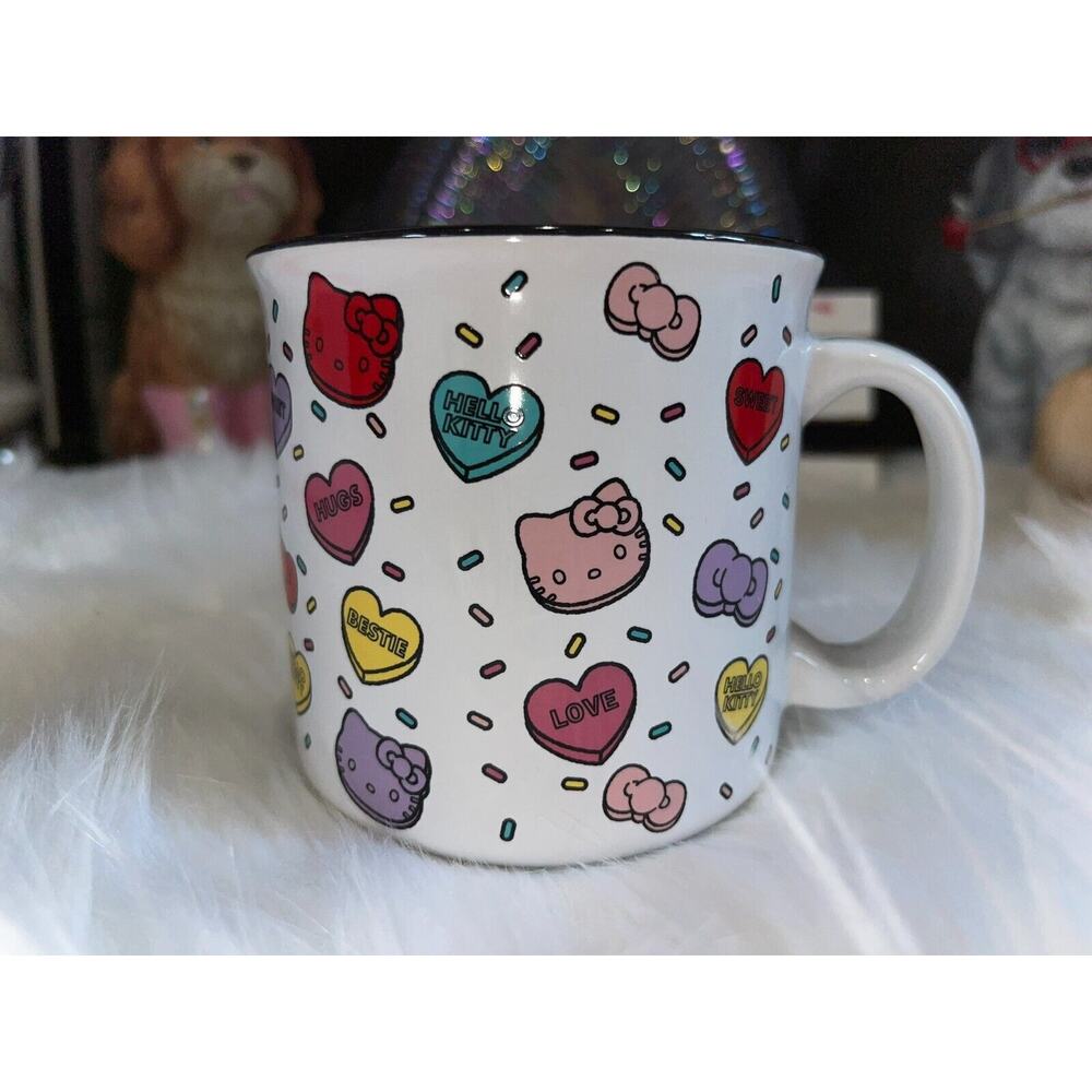 NEW Hello Kitty Mug Valentines Day With Candy Hearts